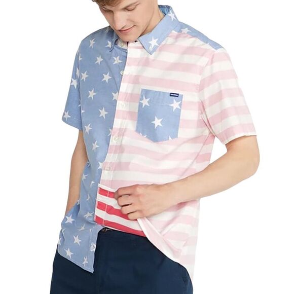 Chubbies The Uncle Sam USA Flag Patriotic Friday Short Sleeve Shirt Sz M NWT - Picture 2 of 16